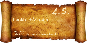 Lenkh Sándor névjegykártya